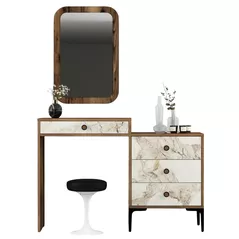 Туалетный столик Trendy Lizbon 545-Nuc, Alb 124x84x40cm
