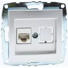 Розетка электрическая Mono Electric Данные 2*RJ45 CAT6 механизм серебристый