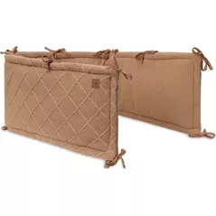 Бортик для кроватки Jollein 004-895-68039 Боковая защита детской кроватки Check Knit Biscuit, 180x30 cm