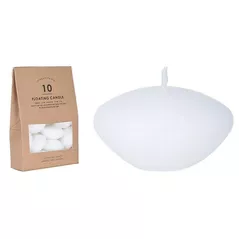 Lumânare Promstore 48215 Набор свечей плавающих 10шт 4x2.5cm белый