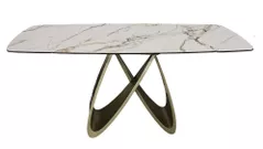 Стол Deco Rino 180/260x100xH76 White (KL-188) + Black Legs