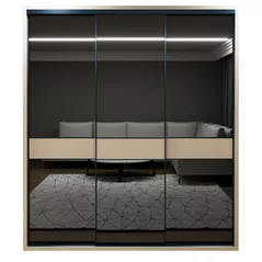 Шкаф Bayro Murano 2000x2300x600 серый камень, купе