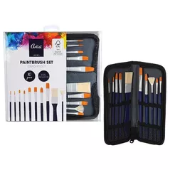 Набор для творчества Promstore 53827 Set de pensule Artist 10 piese + husa cu maner