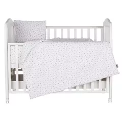 Lenjerie de pat pentru copii Chipolino SPCET502602 Постель 5ед Grey Stars