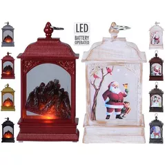 Новогодний декор Promstore 43445 Felinar LED 13x6cm cu imagine, plastic (4 modele în asortiment)