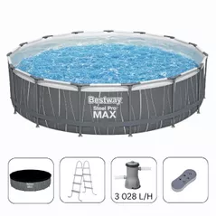 Piscină cu cadru Bestway 561GDBW Steel Pro Max 457х107cm, 14970L, cadru metalic, LED