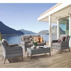 Садовая мебель Hydro S Садовая мебель из ротанга Hola, 4-местная, цвет капучино