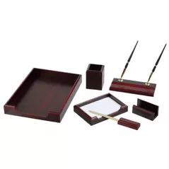 Подставка-органайзер Bestar 6159XDU, set pentru birou Direct, 6 piese, lemn rosu