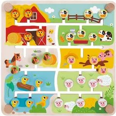 Игрушка Tooky Toy R25 /18 (73599) Деревянный лабиринт с животными и буквами TH428A