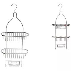 Полка для ванной Tendance 52147 Подвесная полка с 2 уровнями + 2 крючка + мыльница Caddy