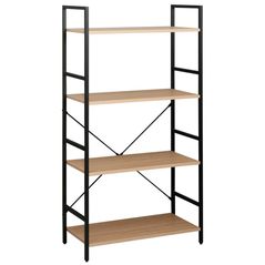 Офисный стеллаж Deco Columbus 4 nivele (63x30x124H) Oak/Black