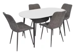 Set masă și scaune Evelin di Costacurta стол DT-533R B + 4 стула YTC-055B UF885-15 (Dark grey)