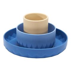 Посуда для кормления Premaman PRF5O4-CCC-UNQ Set de vesela din silicon Origami Albastru, 3 piese