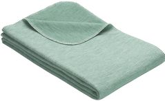 Домашний текстиль Ibena 2163/730 Jacquard Baumwolldecke Lausanne GOTS Petrol