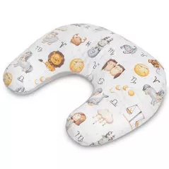 Pernă pentru gravide și mame care alăptează Sensillo 227685 Muselină Zodiac Gray (Bile)