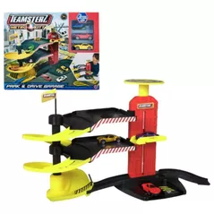 Mașină HTI 1417625 Set de joacă: Garaj cu 2 mașinuțe și elicopter Teamsterz