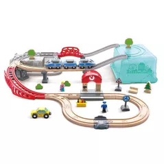 Игровой комплекс для детей Hape E3771 Set trenulet, cu cutie de depozitare