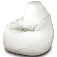Кресло-мешок BeanBag BM0569, Груша из глянцевой экокожи Max, L, Белый