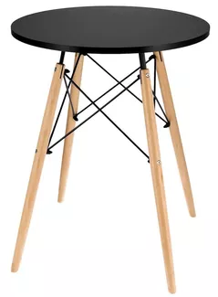 Mobilier pentru grădină Jumi CM-354159 Masa rotunda MDF, 60x60x74cm, stil scandinav, Oak Artisan/Negru