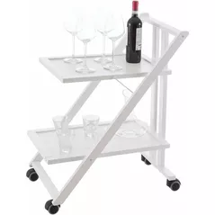 Măsuţă cafea Arredamenti Italia Simpaty Bianco, сервировочный столик на колесах, белый лак