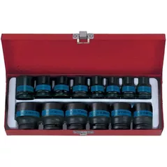 Set de tubulare, bite, duze King Tony 4414MP набор 1/2" ударных головок 6 гран. 10-27мм, 14 пр.