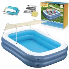 Бассейн надувной Bestway 54449 Summer Bliss Shaded Family Pool 254x178x140cm с тентом