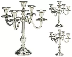 Свеча Promstore 27463 Sfesnic metalic pentru 5 lumanari 30cm, argintiu