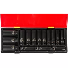 Набор головок, бит, насадок JTC JTC-K4151 1/2" ударные головки, глубоких 6 гран. в ложементе (15 ед.)