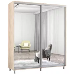 Шкаф Mobildor-Lux Арон с раздвижными зеркальными дверцами (200x60x230H см) Sonoma