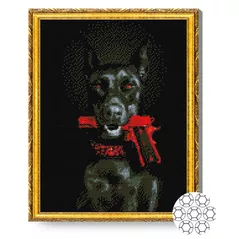 Картина по номерам Art Gallery GA84577 Mozaic cu diamante 40x50cm Doberman infricosator
