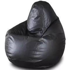 Кресло-мешок BeanBag BM0568, Груша из глянцевой экокожи Max, L, Чёрный