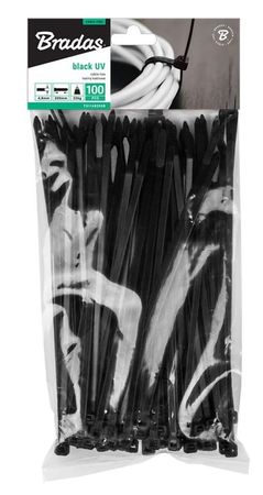 Set de unelte de mână Bradas TS1176400B Coliere din nailon pentru cabluri 7.6x400mm, negre (100buc)