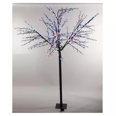 Figurină cu lumină Promstore 33022 Copac decorativ Inflorit, 250cm, 600LED, multicolor