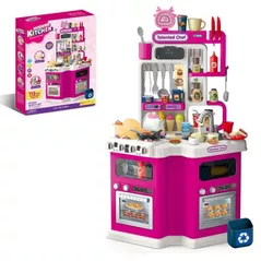 Bucătărie și veselă de jucărie Essa 922-181 Set de joacă Mica gospodină, 113elem, roz