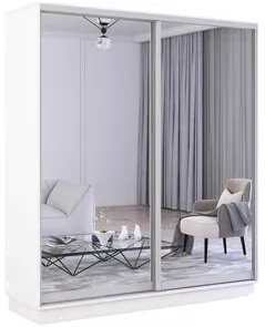 Шкаф Mobildor-Lux Fox uși glisante din oglinzi (190x60x200H cm) Alb