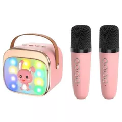 Музыкальная игрушка Essa DN12052 Boxă karaoke cu 2 microfoane și lumina LED, Roz