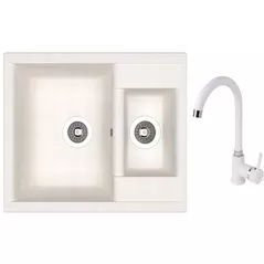 Мойка кухонная со смесителем Dr.Gans Astra 620K + SanDonna F 7073 alb