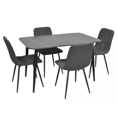 Set masă și scaune Evelin di Costacurta стол DT-405-6B + 4 стула YTC-080B Dark grey