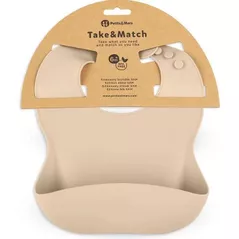 Bavețică Petite&Mars 706818 Baveta moale din silicon Take&Match Desert Sand