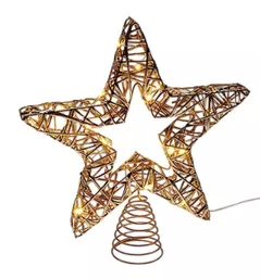 Новогодний декор Promstore 35967 Varf de brad 28cm Stea, 20LED, auriu