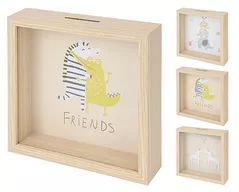 Декор Promstore 55179 Pusculita din lemn cu geam 20x20x5cm, lemn