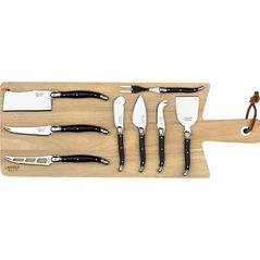 Set cuțite Laguiole Premium Line 8 Cheese Knives Black set 8 buc. cu platou servire