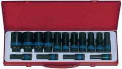 Set de tubulare, bite, duze King Tony 4415MP03 набор 1/2" ударных головок, глубоких 6 гран. 10-32мм, 15 пр.