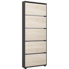 Полка для обуви Mobildor-Lux Leo Slim 100x16x203H cm Anthracite/Sonoma