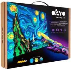 Набор для творчества Okto 10005 Tablou 3D cu plastilină ușoară 30x40сm, Noaptea înstelată
