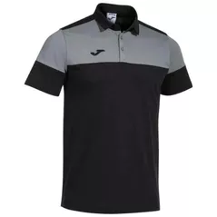 Îmbrăcăminte sport Joma Crew V Short Sleeve Polo Black Grey (S) 103297.111