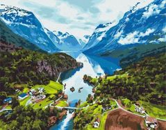 Tablou pe numere BrushMe BS28730 40x50cm (în cutie) Munții Alpi