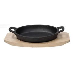 Сковорода Tognana 42293 Fusion Taste din fontă 17x11cm, pe suport de lemn