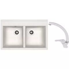 Мойка кухонная со смесителем Dr.Gans Astra 780 + SanDonna F 1069 alb