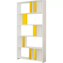 Raft de birou Trendy Lima, alb, galben 90x180x20cm, raft de carti